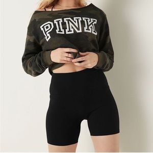 PINK 6" Cotton High-Waist Biker Shorts XL Black